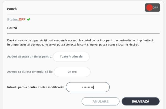 cum setezi pauze de joc netbet
