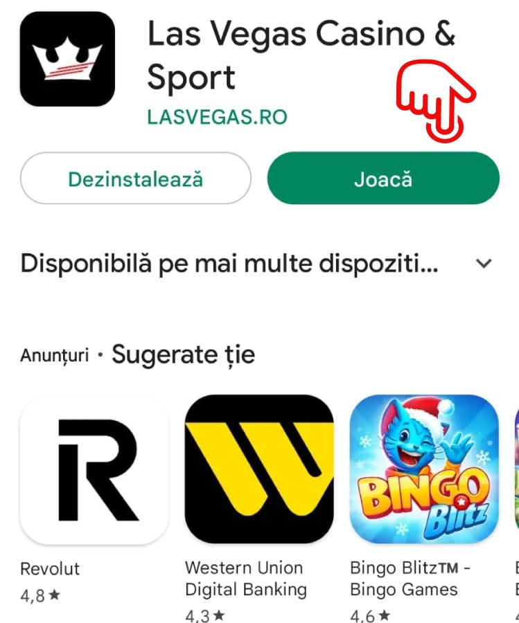 las vegas app instalare pe android